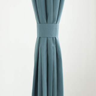 Tuscan Sun Bleu Marine Texturé Rayé Lourd Voile Semi-Transparent Rideau 9