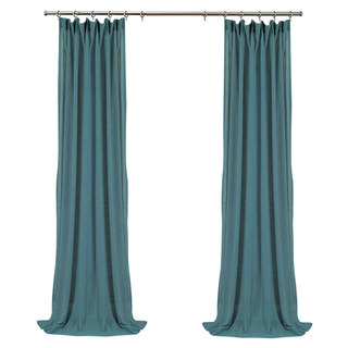 Tuscan Sun Bleu Marine Texturé Rayé Lourd Voile Semi-Transparent Rideau 11