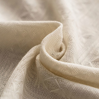 Rideau en voile semi-transparent, lourd, couleur crème, à motif croisé, mélange de coton tricoté tissé 5