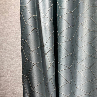 Capriccio Rideau géométrique jacquard 3D de luxe bleu œuf de canard 2