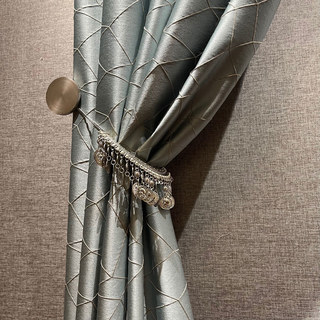 Capriccio Rideau géométrique jacquard 3D de luxe bleu œuf de canard 3