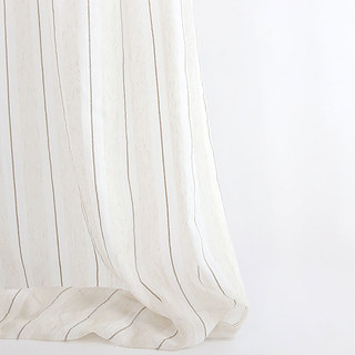 French Vintage Texturé Rayé Lin Voile Rideau 5