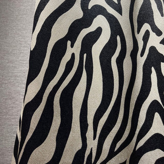 Savannah Jacquard Zebra Noir et Blanc Rideau à Motif