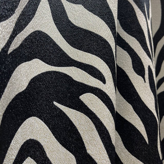 Savannah Jacquard Zebra Noir et Blanc Rideau à Motif 3