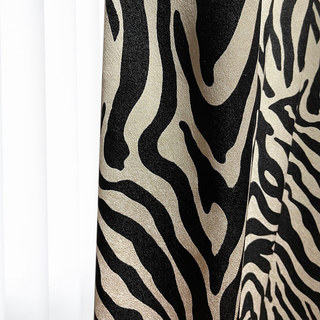 Savannah Jacquard Zebra Noir et Blanc Rideau à Motif