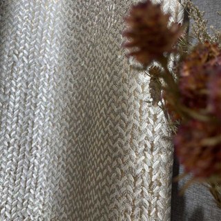 Champ de Gold Luxe Jacquard Grain Motif Rideau Mocha avec Détails Dorés