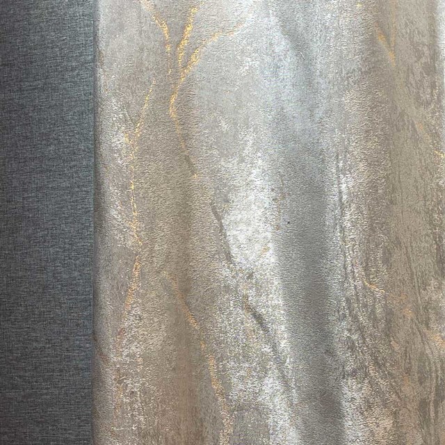 Branches Dorées Luxe Jacquard Rideau Gris 1