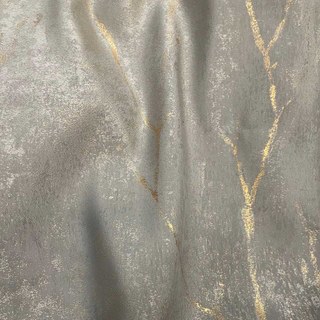 Branches Dorées Luxe Jacquard Rideau Gris 4