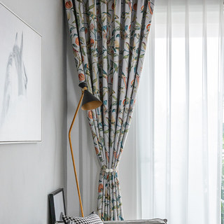 Harvest & Bird Rideau occultant floral multicolore rouge 2