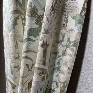 Sherwood Forest Pastel Jacquard Rideau Floral 4