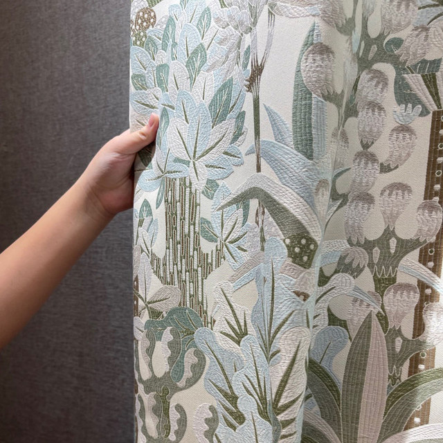 Sherwood Forest Pastel Jacquard Rideau Floral 1