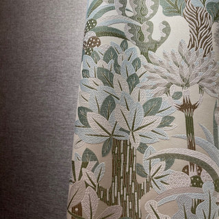 Sherwood Forest Pastel Jacquard Rideau Floral 2