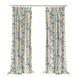 Jungle Mingle Singe et Perroquet Pastel Vert Floral Rideau en Velours 3