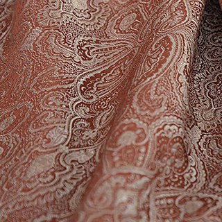 Nouveaux Classiques Luxe Damas Jacquard Terre Cuite Orange Brûlé Rouille Rideau 3