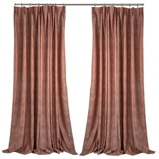 Nouveaux Classiques Luxe Damas Jacquard Terre Cuite Orange Brûlé Rouille Rideau 6