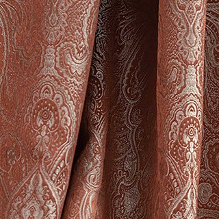 Nouveaux Classiques Luxe Damas Jacquard Terre Cuite Orange Brûlé Rouille Rideau 4