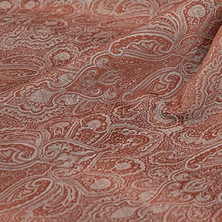 Nouveaux Classiques Luxe Damas Jacquard Terre Cuite Orange Brûlé Rouille Rideau 7
