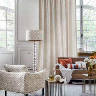 Nouveau Look Luxe Art Déco Chevron Beige Crème & Rose Or Éclatant Rideau 2