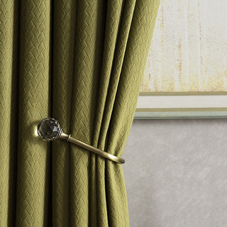 Rideaux occultants en velours olive texturé tissé scandinave 3