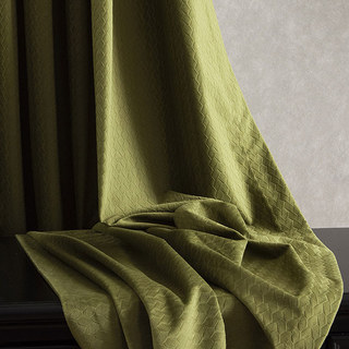 Rideaux occultants en velours olive texturé tissé scandinave 5