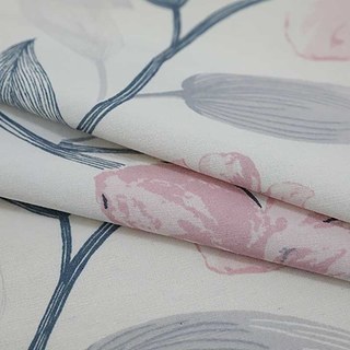 Rideaux à motifs floraux et feuillages roses Printemps en fleurs 4