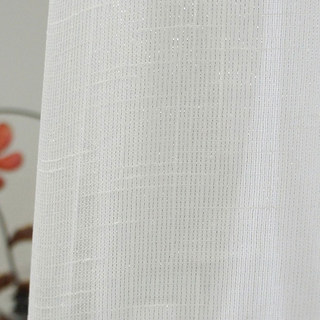 Subtil argent texturé brillant blanc rideau voilage transparent 3
