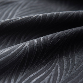 Super épais Feuilles de saule Noir charbon Rideau occultant 100% 11