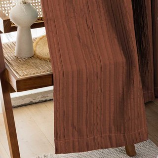 Le Rideau Opaque Rayé Écrushé Terre Cuite Rouille Rouge Crush 2