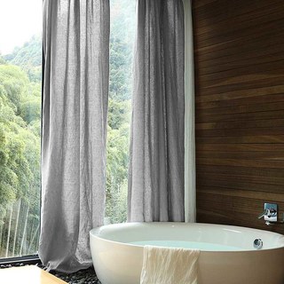 Wabi Sabi Pure Lin Flax Voile Gris Clair Rideau 2