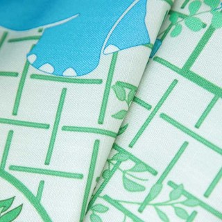 Éléphant Jardinier Vert & Bleu Rideau Adorable 4