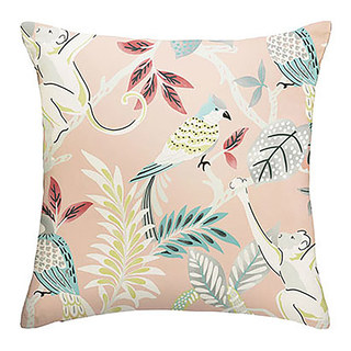 Jungle Mingle Singe et Perroquet Rose Floral Rideau de Velours 7
