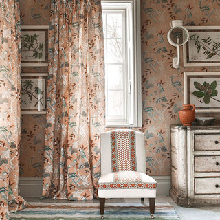 Jungle Mingle Singe et Perroquet Rose Floral Rideau de Velours 5