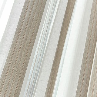 Moondance Haze Bleu Mocha Rayées Voile Semi-Transparent Rideaux 3