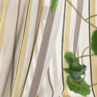 Moondance Jaune Gris Rayé Voile Semi-Transparent Rideaux 7