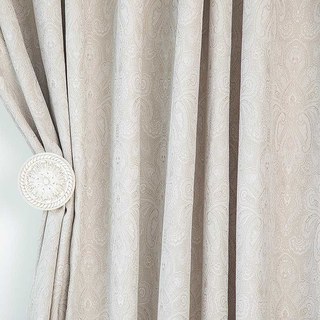 Nouveaux Classiques Rideaux Crème en Jacquard Damassé de Luxe 3