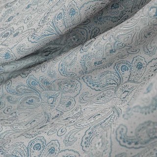 Nouveaux Classiques Luxe Damas Jacquard Gris & Bleu Rideau