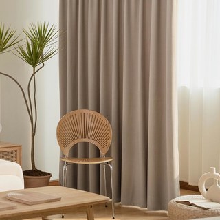 Sunnyvale Herringbone Mocha Brun Velours Texturé Rideau Occultant 1