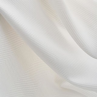 Sunnyvale Herringbone Blanc Rideau Voile