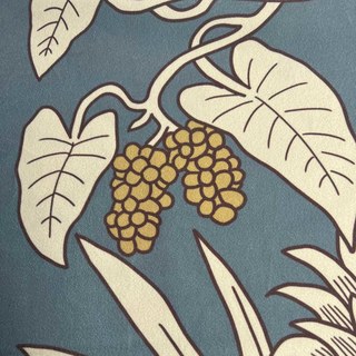 Botanica Bleu Rayé Imprimé Floral Rideau en Velours 4