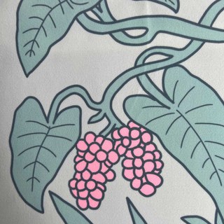 Botanica Turquoise clair et vert strié rideau floral en velours 3