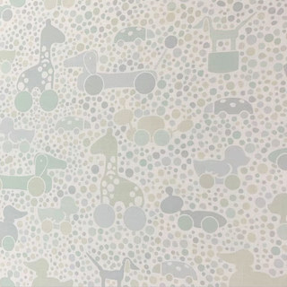 Rideau imprimé pastel avec motifs d'animaux et pois rebondissants