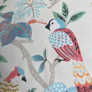 Jungle Mingle Singe et Perroquet Crème Floral Rideau en Velours 2