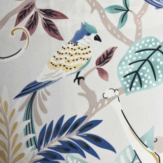 Jungle Mingle Singe et Perroquet Pastel Vert Floral Rideau en Velours 4