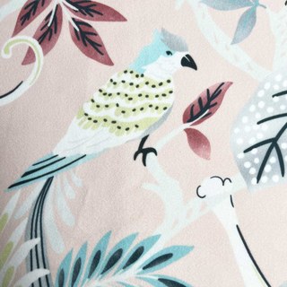 Jungle Mingle Singe et Perroquet Rose Floral Rideau de Velours