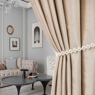 Rideau de velours luxe métallisé crème champagne doré 2