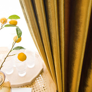 Rideaux de velours doré métallisé de luxe 3