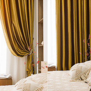 Rideaux de velours doré métallisé de luxe 4