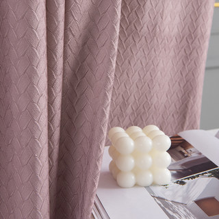 Rideau occultant en velours rose texturé tissé scandinave 2