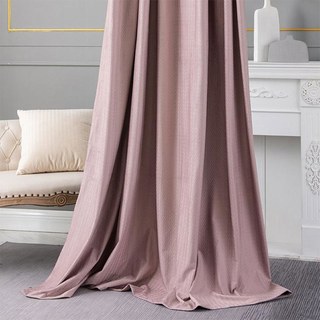 Rideau occultant en velours rose texturé tissé scandinave