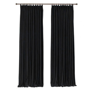 Rideau de velours noir Onyx lisse 5